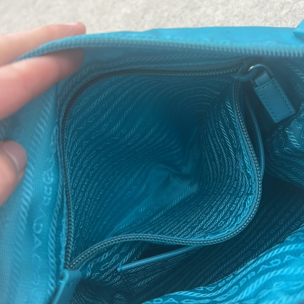 Prada Front Pocket Messenger Bag Tessuto Medium Crossbody teal - Picture 15 of 16